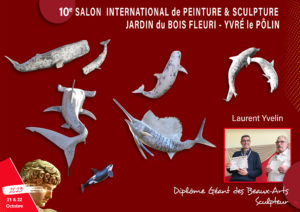 49 Laurent Yvelin- Souvenir 10ème Salon Carte souvenirfond rouge foncé copie